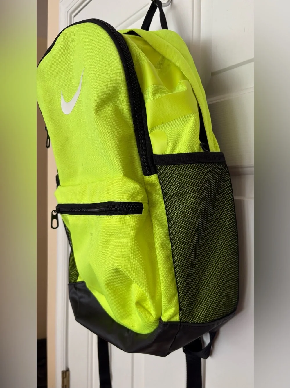 Nike Brasilia Medium Training Backpack BA5329 Neon Yellow Green Mesh